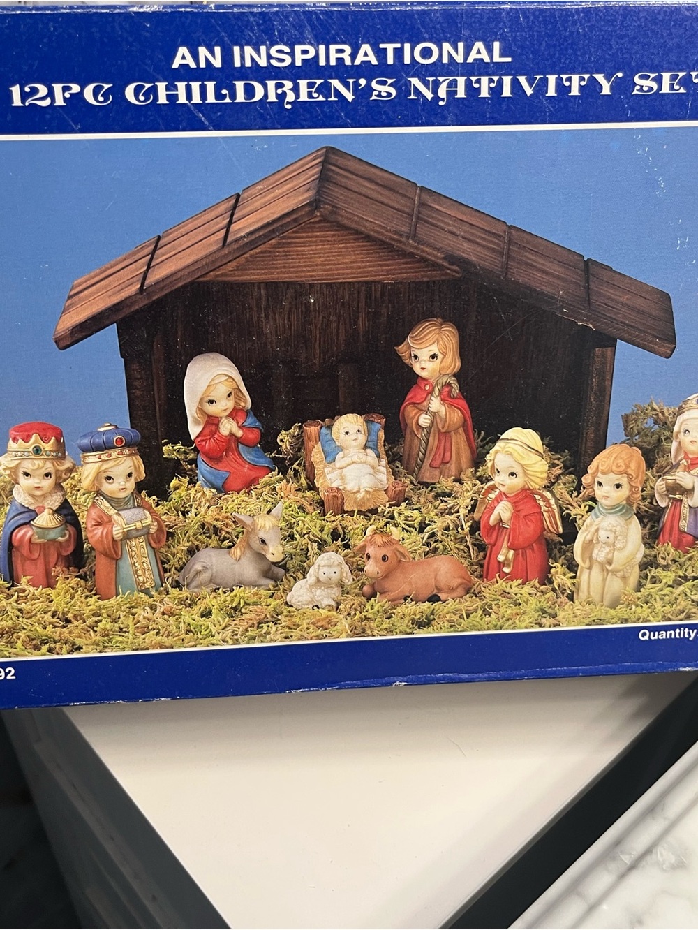 VINTAGE Children's Nativity Set 12 Pc Sold by Sears Porcelain Bisque